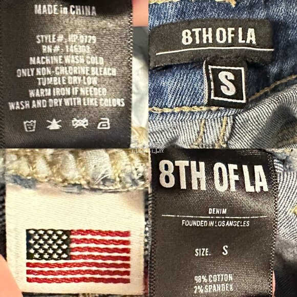 8th of LA Denim Mini Skirt with Frayed Hem Size Small - Picture 4 of 4